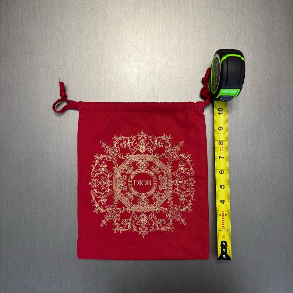 Dior Crimson Pouch with Gold Detailing